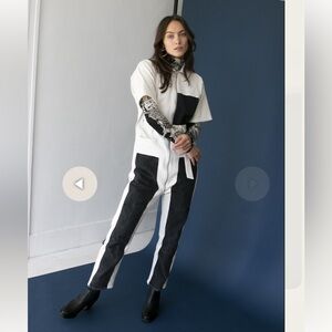 RACHEL COMEY HANDY JUMPSUIT in dirty white/washed black $395 size 0